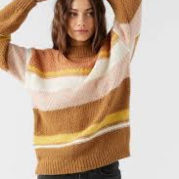 O'NEIL BILLIE STRIPE MOCKNECK OVERSIZED SWEATER NWT - Picture 3 of 7